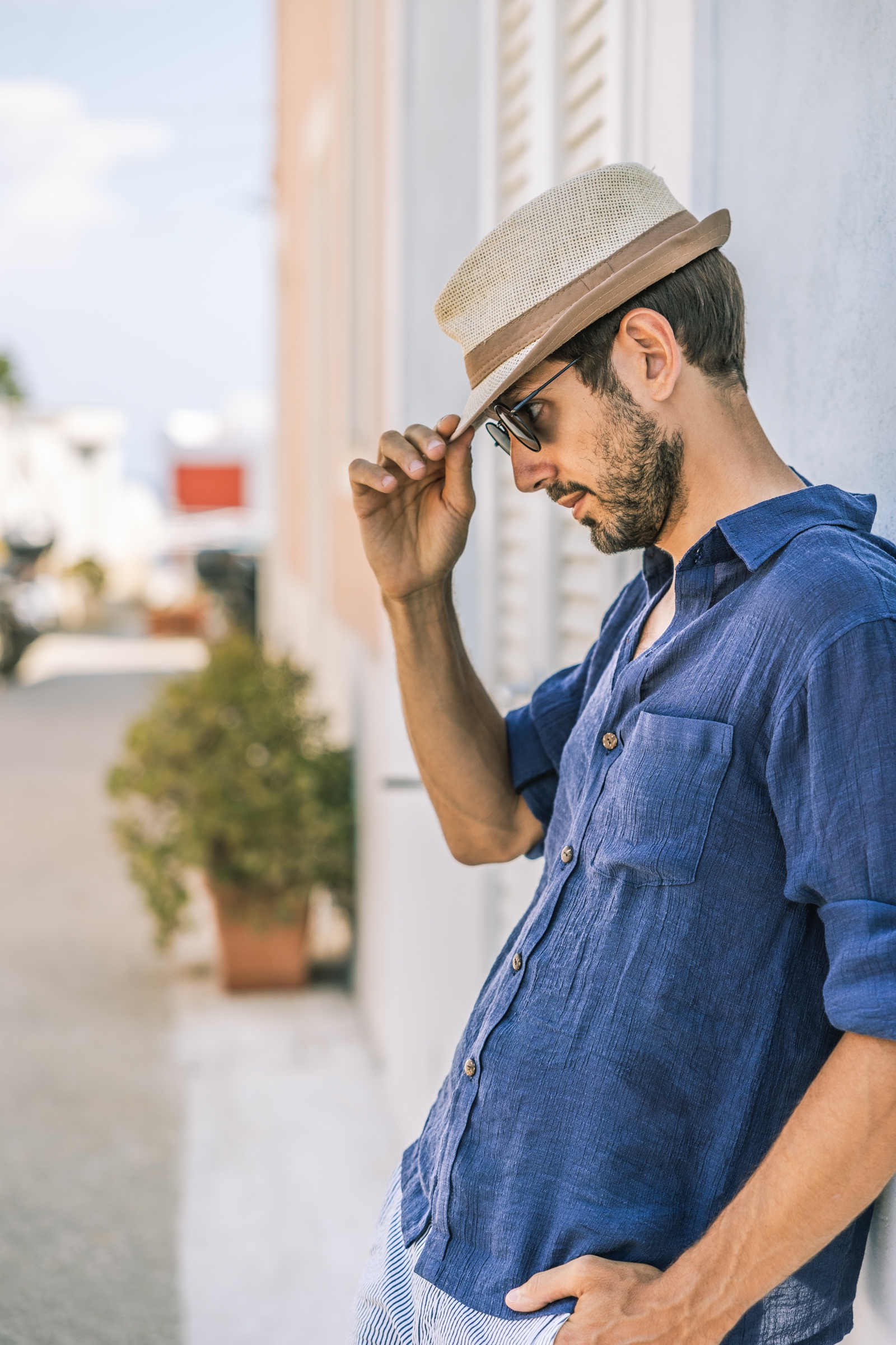 man with paper hat 2