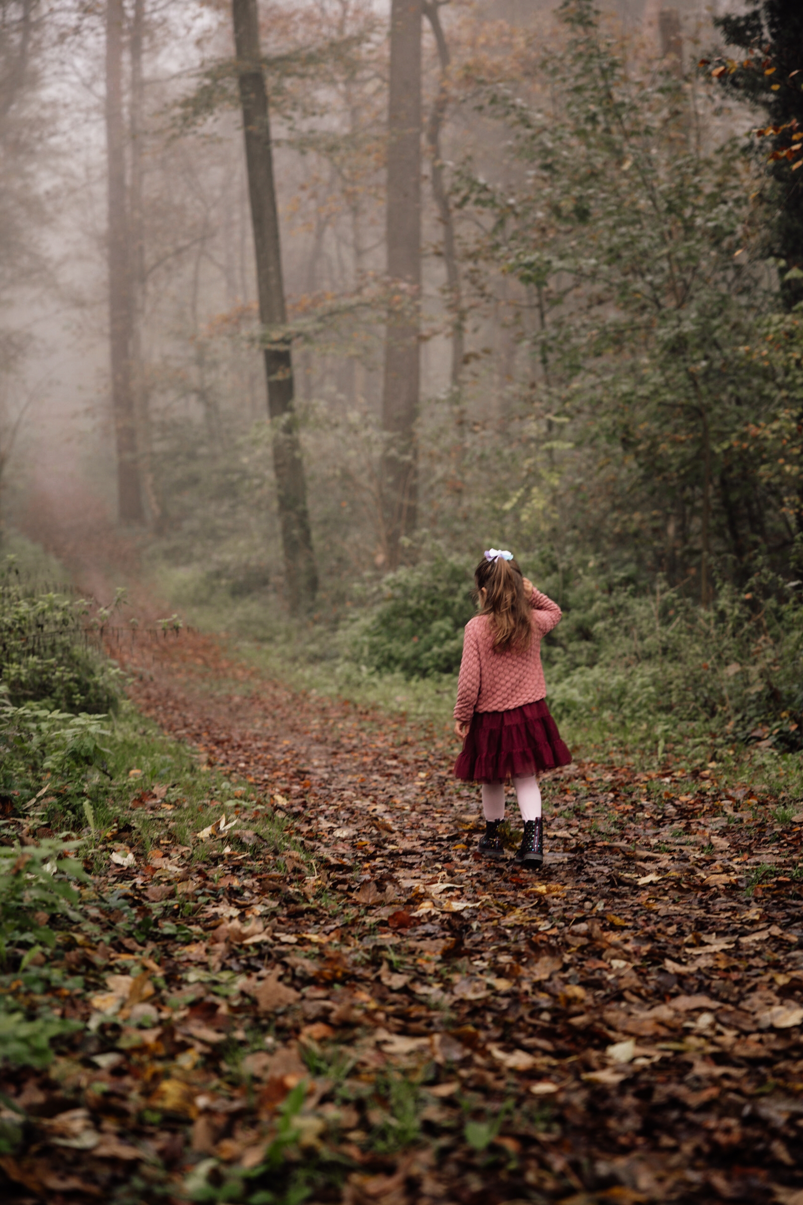 little girl wood fall