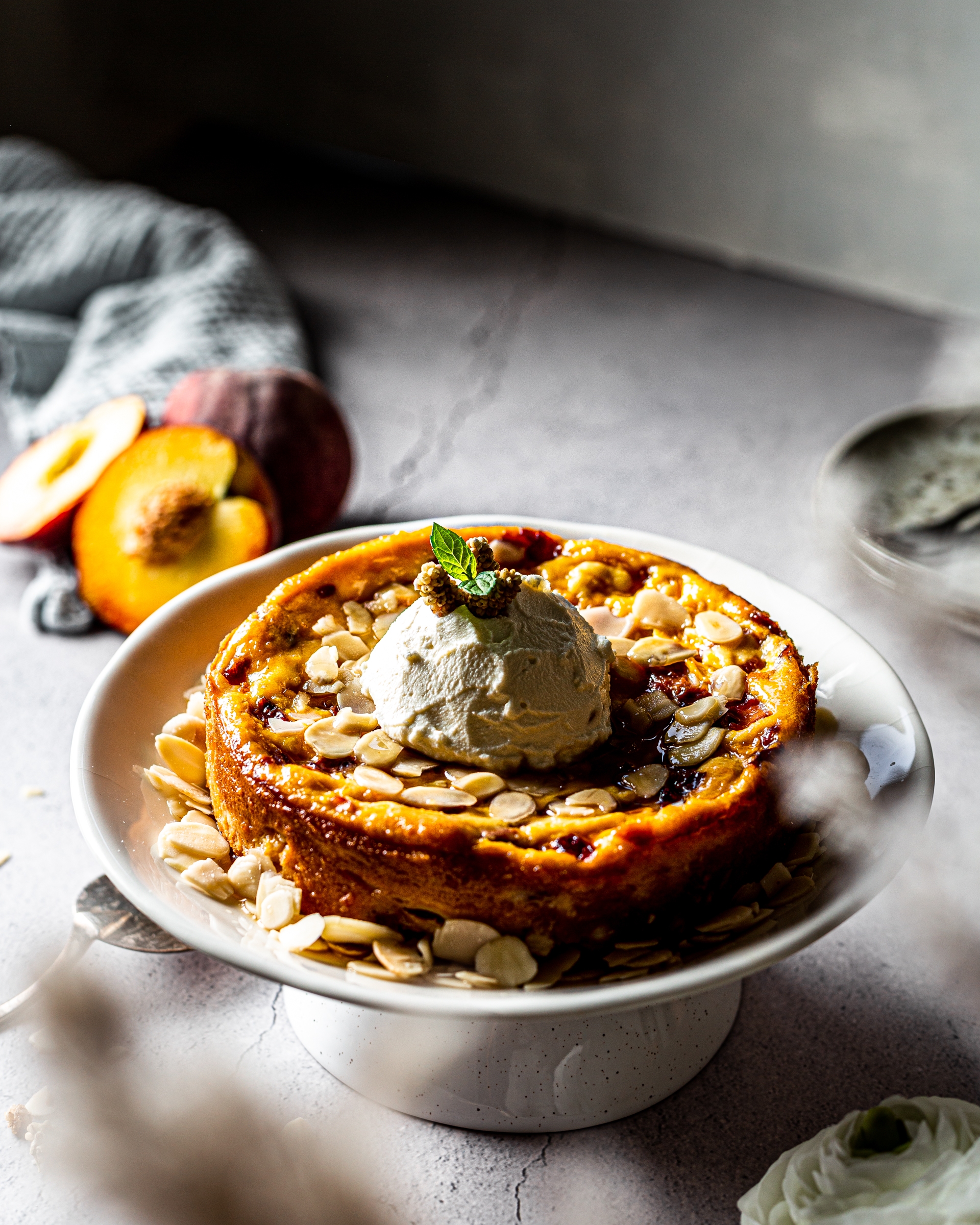 13b peach ricotta cake